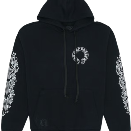 Chrome Hearts Horse Shoe Floral Hoodie Black