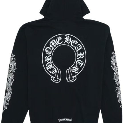 Chrome Hearts Horse Shoe Floral Hoodie Black