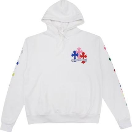 Chrome Hearts Multi Color Cross Hoodie White