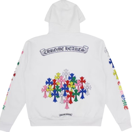 Chrome Hearts Multi Color Cross Hoodie White