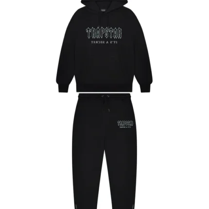 Decoded Solid Chenille Hooded Tracksuit - Black/Blue