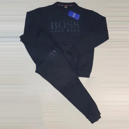 Hugo Boss Dotted Style Patch logo Tracksuit – Black