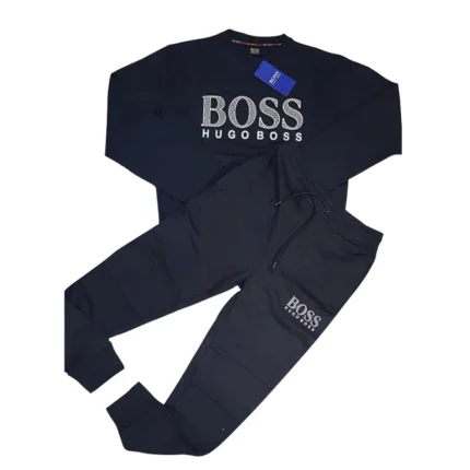 Hugo Boss Dotted Style white Patch logo Tracksuit – Blue