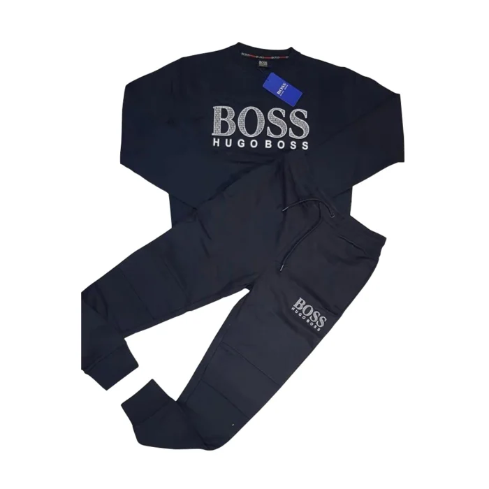 Hugo Boss Patch Logo Crewneck tracksuit – black