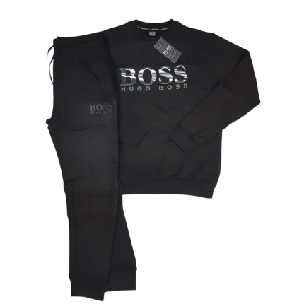 Hugo Boss Patch logo Cotton Fleece Tracksuit – Brown