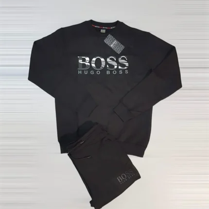 Hugo Boss Patch logo Cotton Fleece Tracksuit – Brown