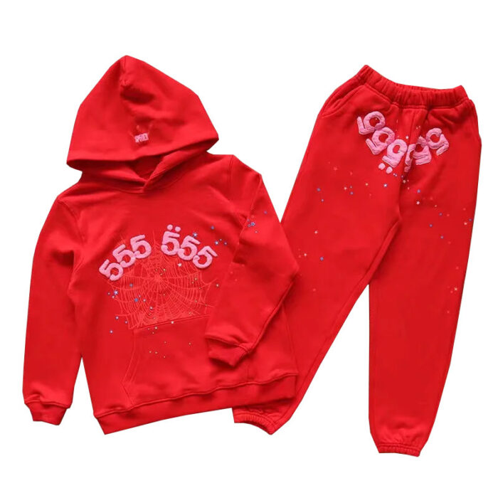 Sp5der 555 Tracksuit Red