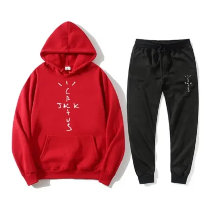 Travis Scott Cactus Jack Mathews Pants & Hoodie Set Red/Black