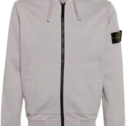 Stone Island Compass Badge Cotton Hoodie Grey