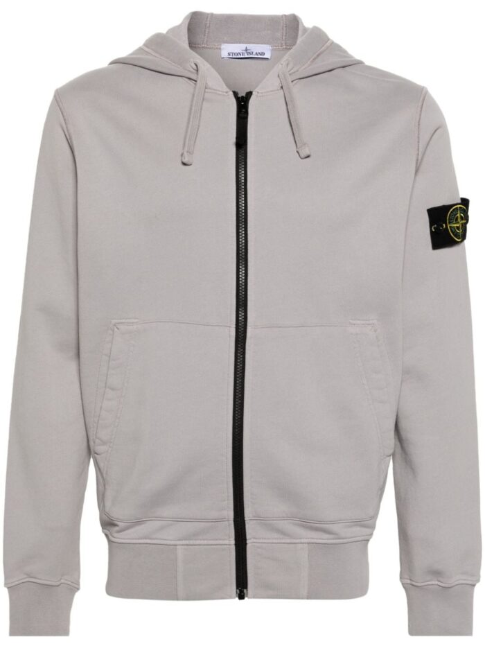 Stone Island Compass Badge Cotton Hoodie Grey