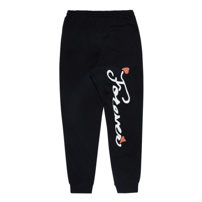 999 Club Burning Hearts Sweatpants Black