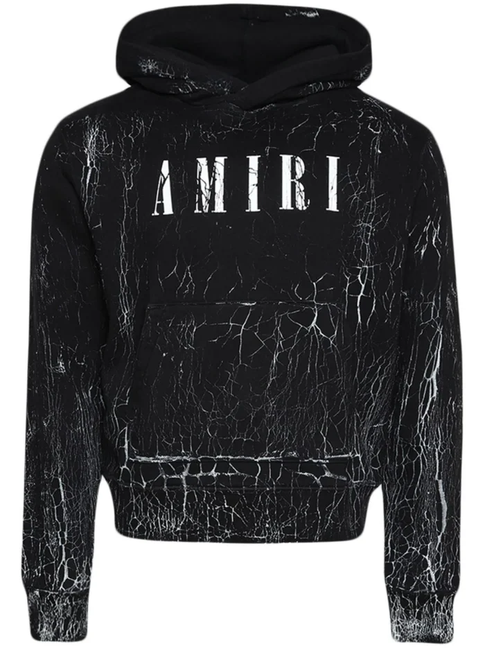 Amiri Cracked Logo-Print Hoodie