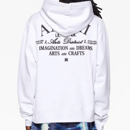 Amiri Logo-Print Cotton Hoodie White