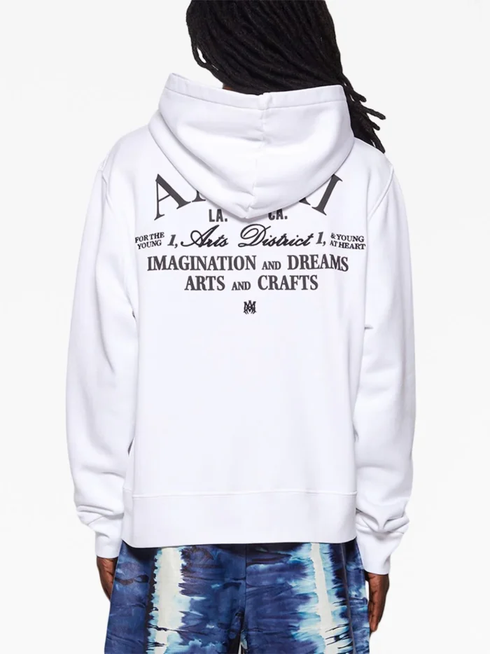 Amiri Logo-Print Cotton Hoodie White