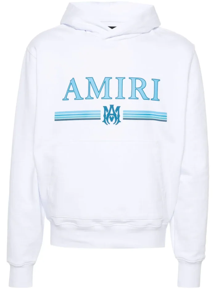 Amiri Ma Bar Cotton Hoodie Blue