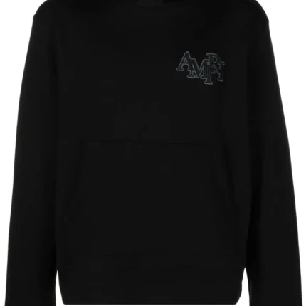 Amiri Staggered Logo-Embroidered Cotton Hoodie