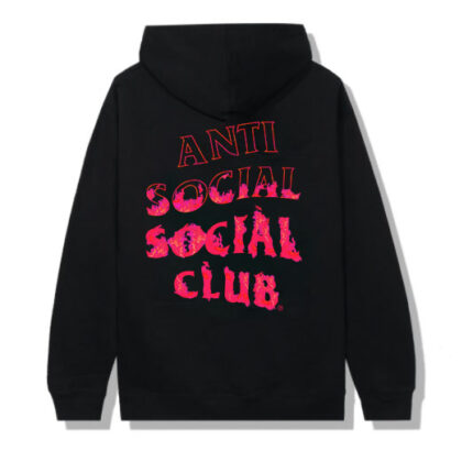 Anti Social Social Club a Fire Inside Black Hoodie Pink Flame