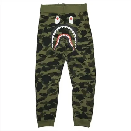 BAPE by A Bathing Ape Green Color Camo Shark Sweatpants