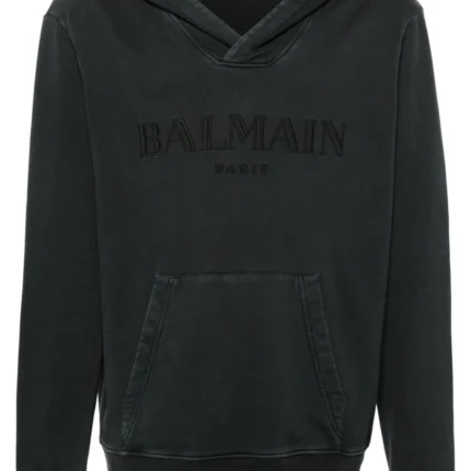 Balmain Logo-Embroidered Cotton Hoodie