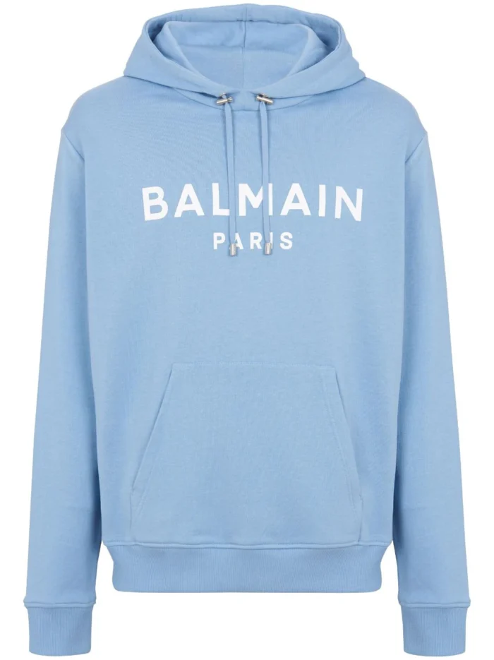 Balmain Logo-Print Organic Cotton Hoodie