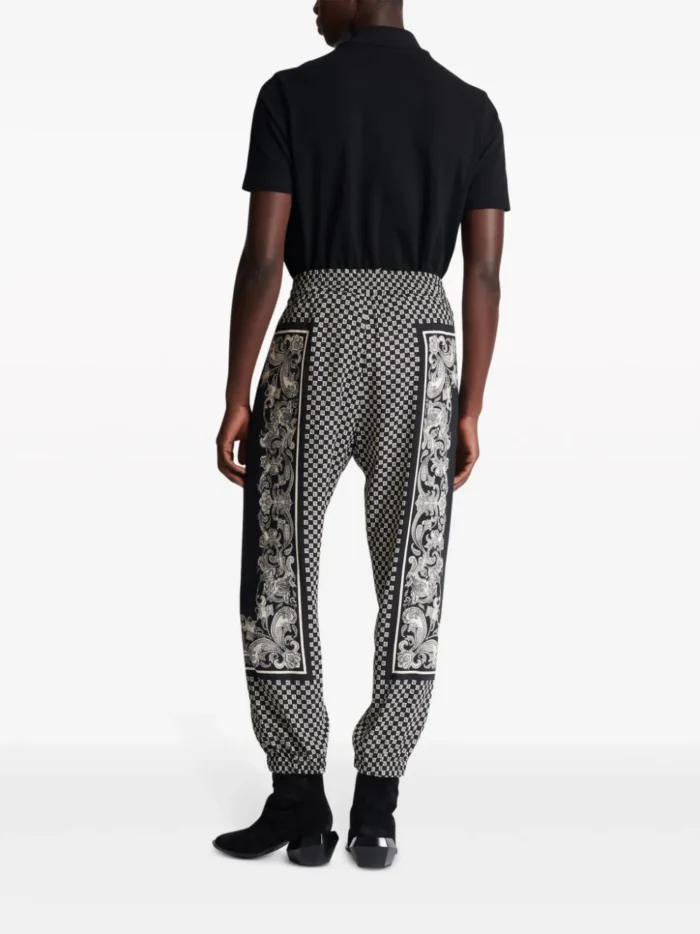 Balmain Monigram-Print Elasticated-Waistband Track Pants