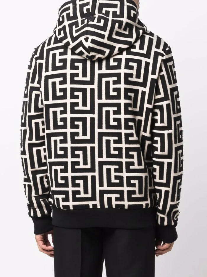 Balmain Monogram-Print Hoodie