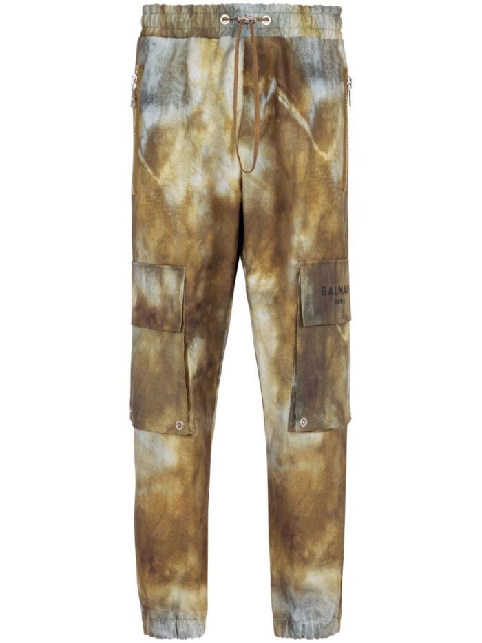 Balmain Tie-Dye Print Track Pants