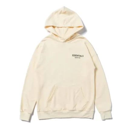 Beige Fear of God Essentials Star Hoodie Back