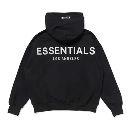 Black Fear of God Essentials Los Angeles Hoodie Back