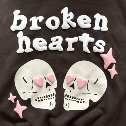 Broken Planet Broken Hearts Dark Brown Hoodie