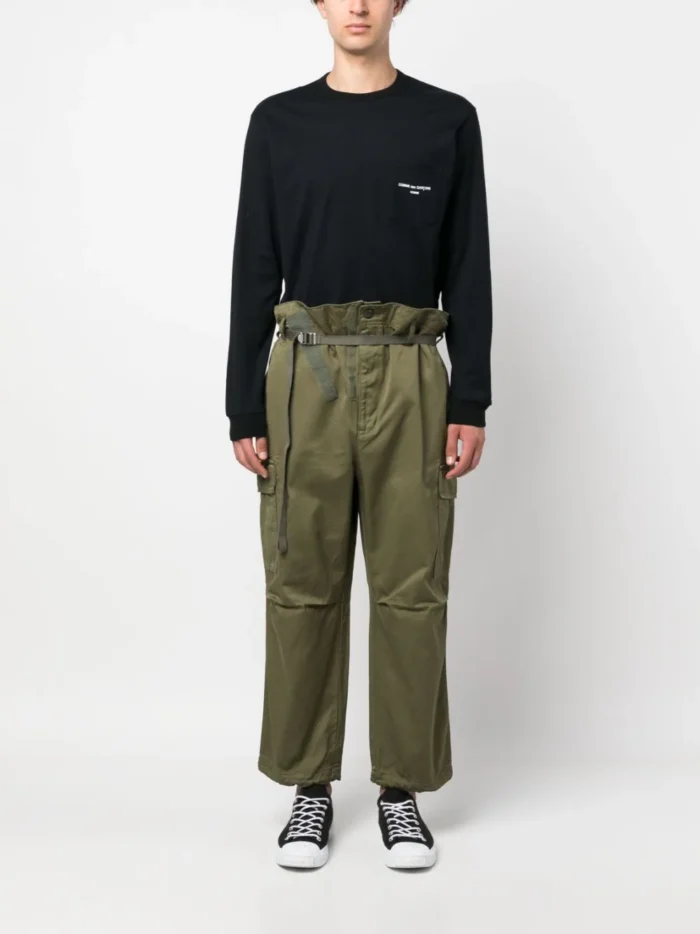 Comme Des Garçons Homme Belted Tapered-Leg Cargo Trousers