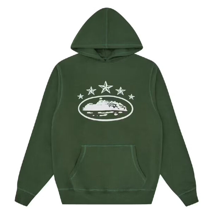 Corteiz 5 Starz Alcatraz Hoodie in Green