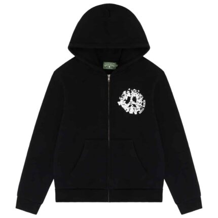 Denim Tears University Zip Hoodie Black