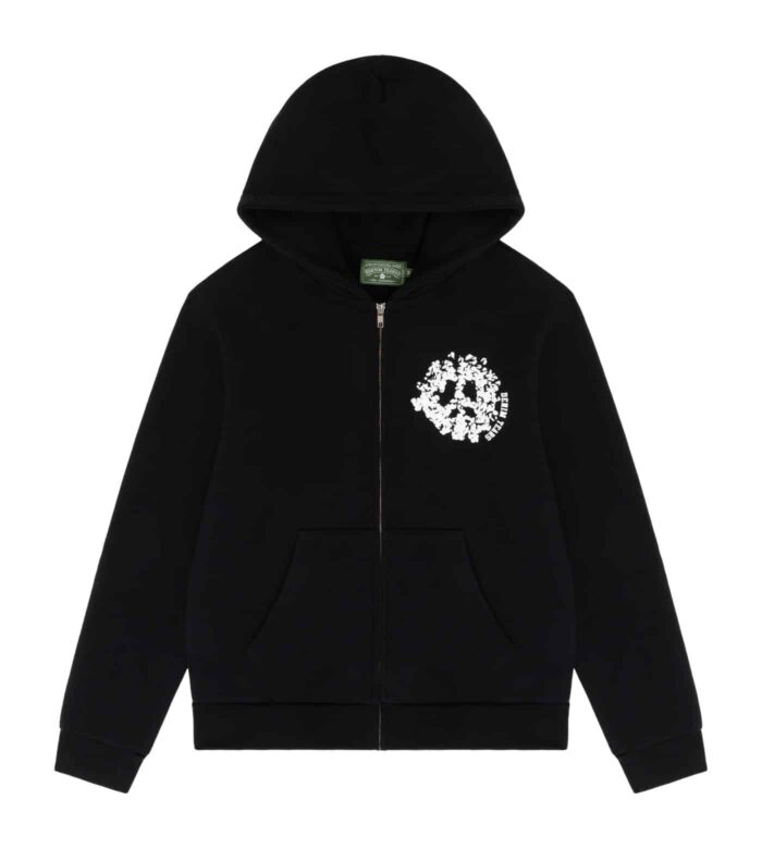 Denim Tears University Zip Hoodie Black