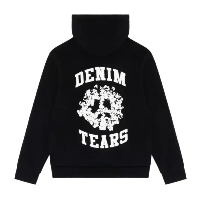 Denim Tears University Zip Hoodie Black