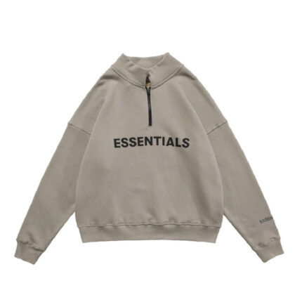 Essentials Half Zip High Collar Loose Hoodie