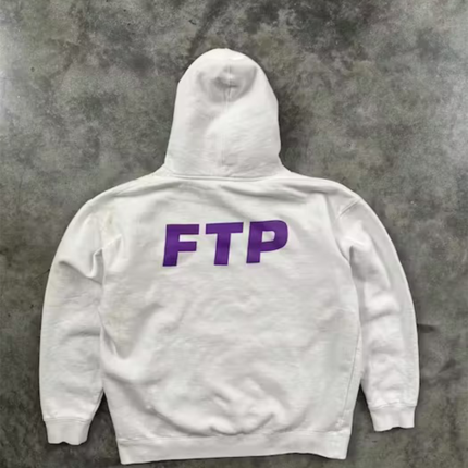 Fuck-The-Population OG White + Purple Logo Hoodie