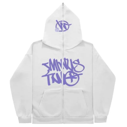 Hoodie M2 Full Zip White Purple