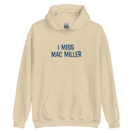 I Miss Mac Miller Embroidered Cream Hoodie