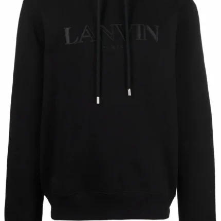 Lanvin Black Logo Embroidered Hoodie