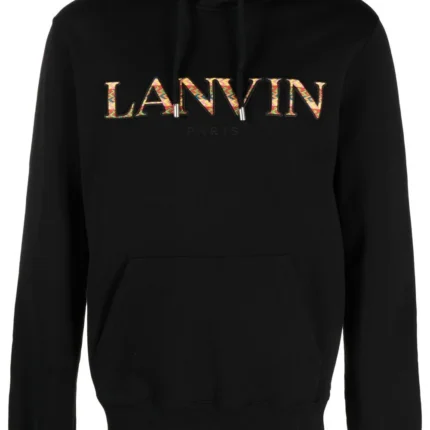 Lanvin Embroidered-Logo Cotton Hoodie
