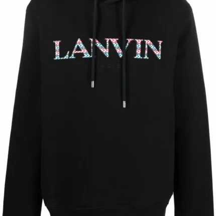 Lanvin Embroidered-Logo Drawstring Hoodie