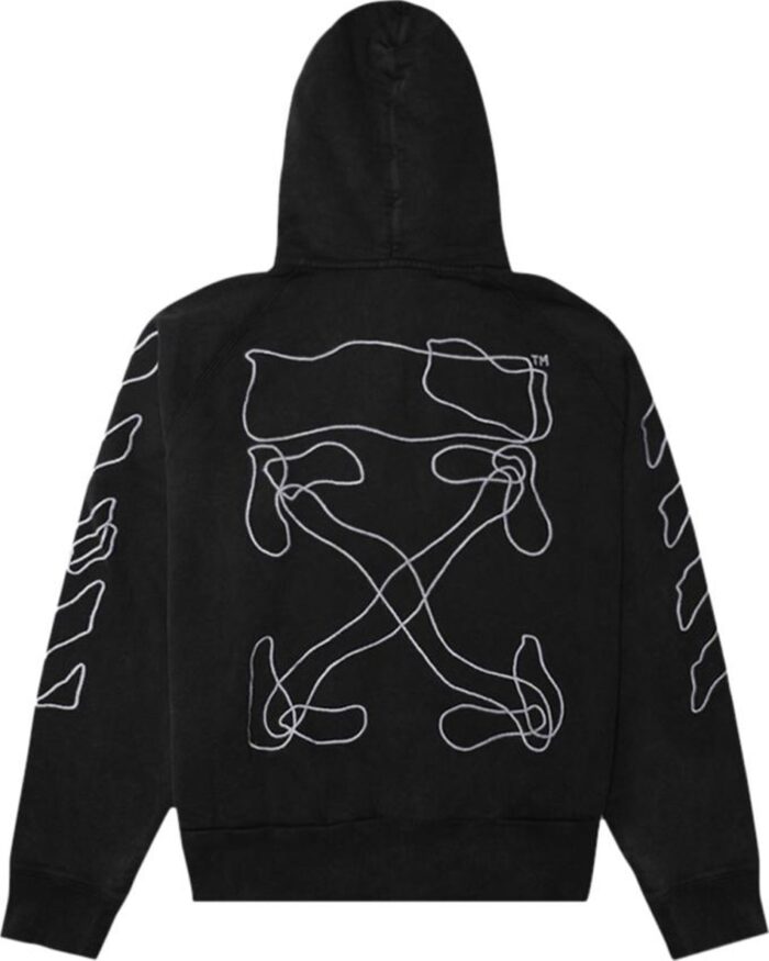 Off-White Abstract Arrows Double Zip Hoodie ‘Black’