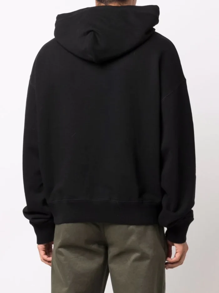 Off White Caravaggio Logo Cotton Hoodie Black