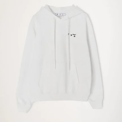 Off White Ow Logo Slim Hoodie White