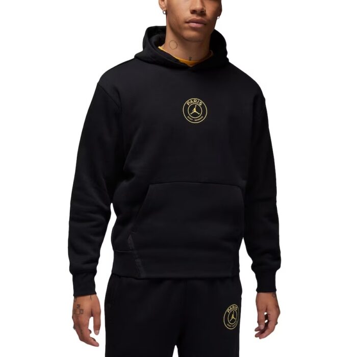 PSG Jordan Fleece Logo Hoodie - Black