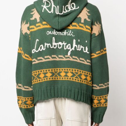 Ranch Patterned Intarsia Zip-up Hoodie