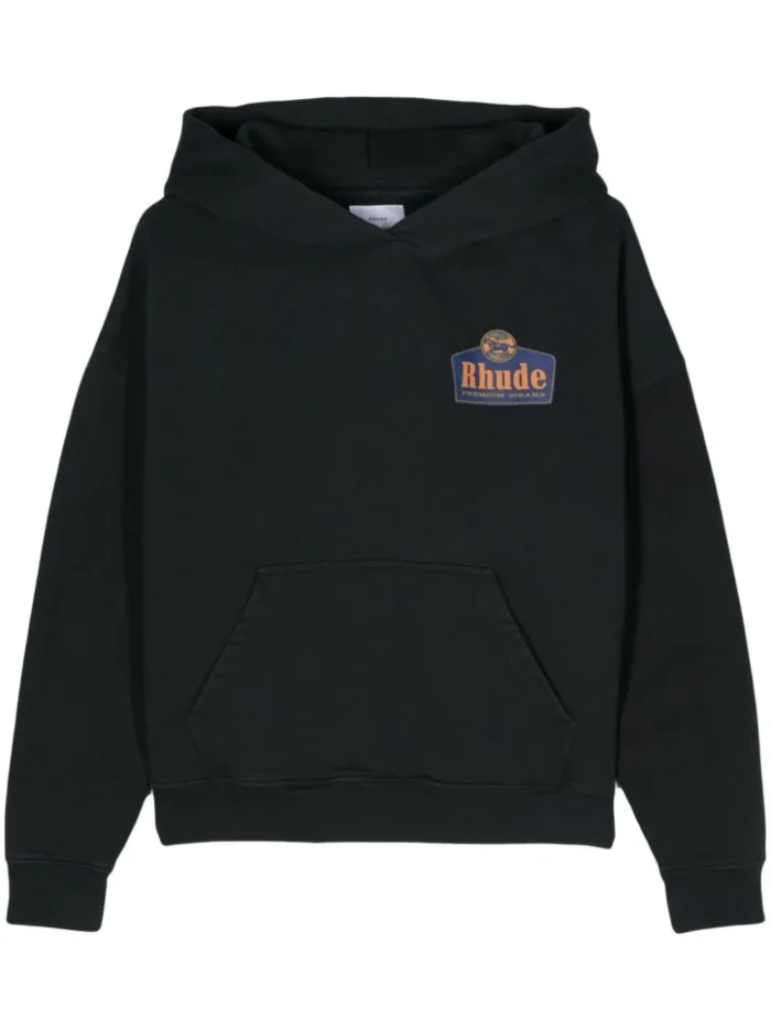 Rhude Logo-Print Cotton Hoodie