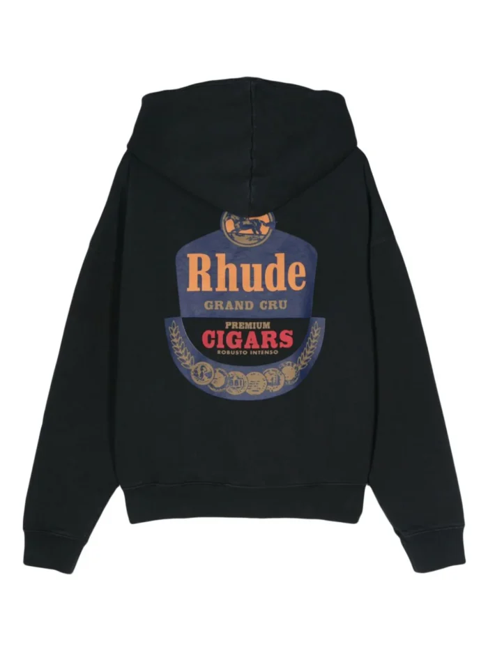 Rhude Logo-Print Cotton Hoodie