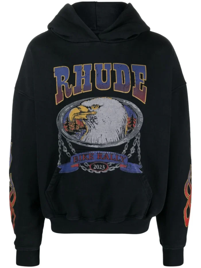 Rhude Screaming Eagle-Print Cotton Hoodie